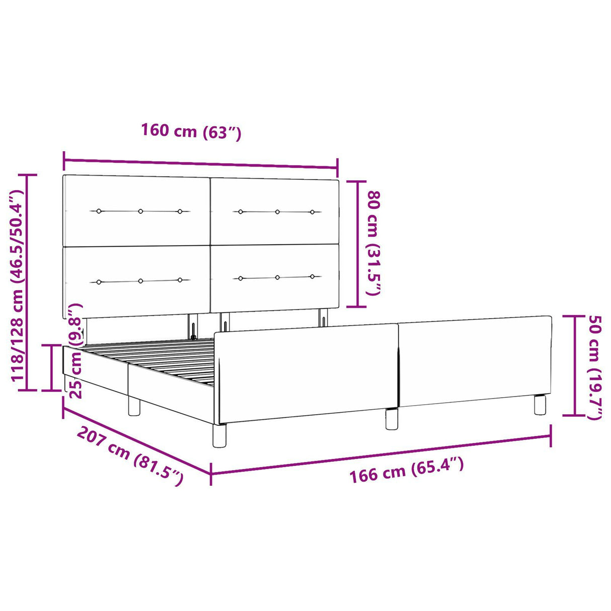 Bed Frame Dark Blue 160X200 Cm Velvet