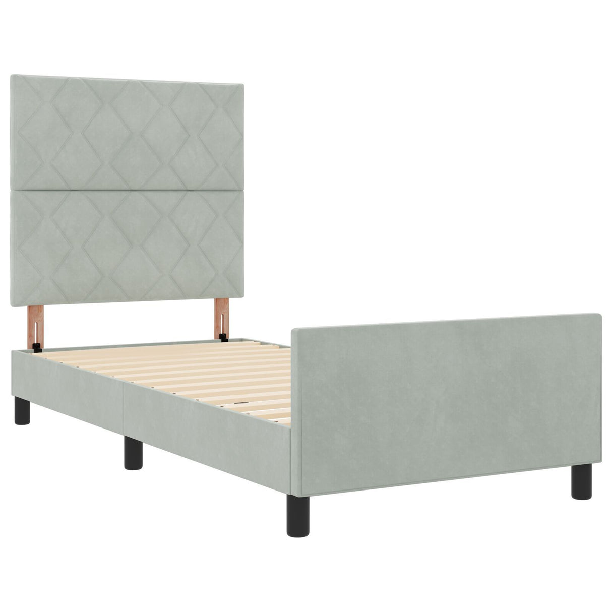 Bed Frame Light Grey 90X200 Cm Velvet