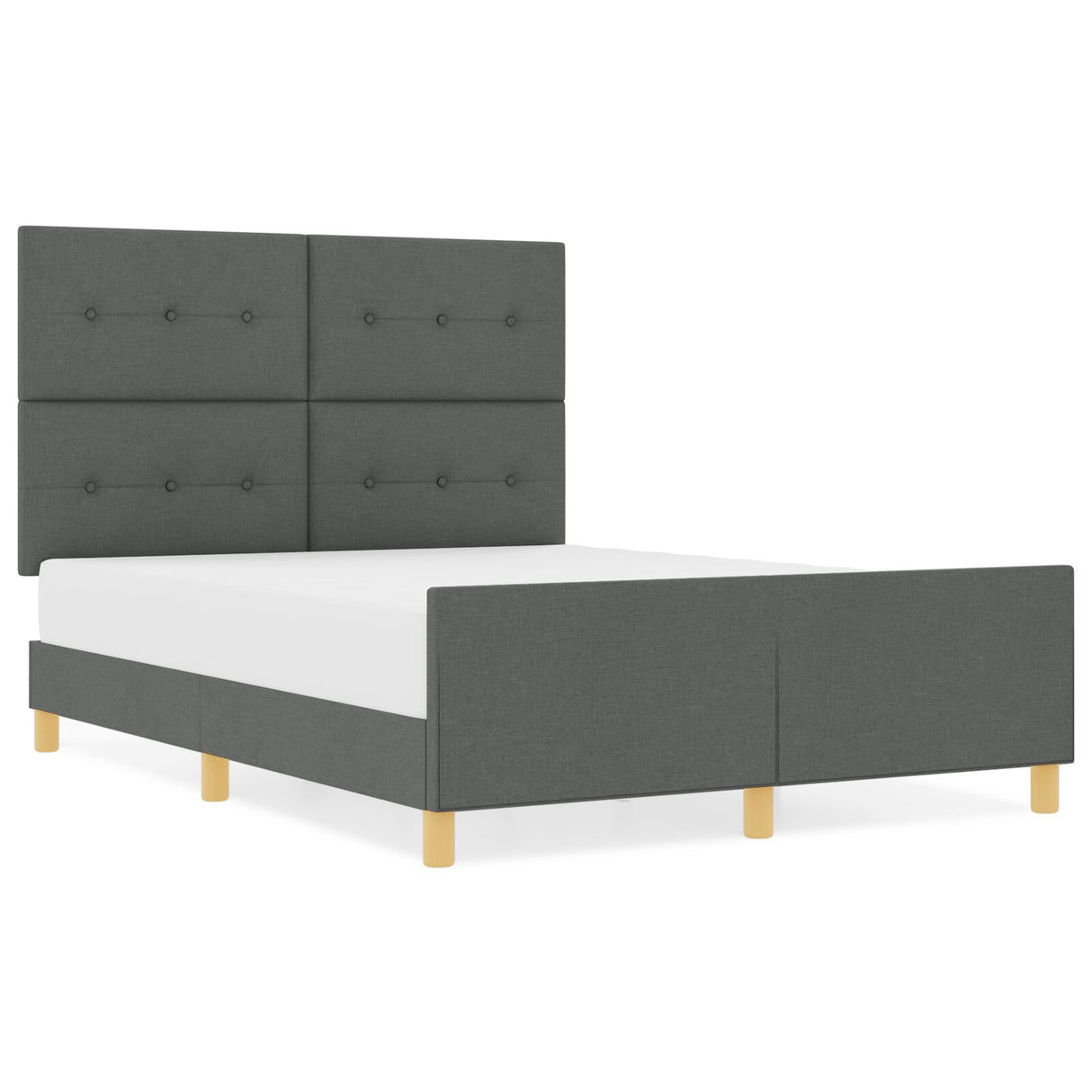 Bed Frame Dark Grey 140X200 Cm Fabric