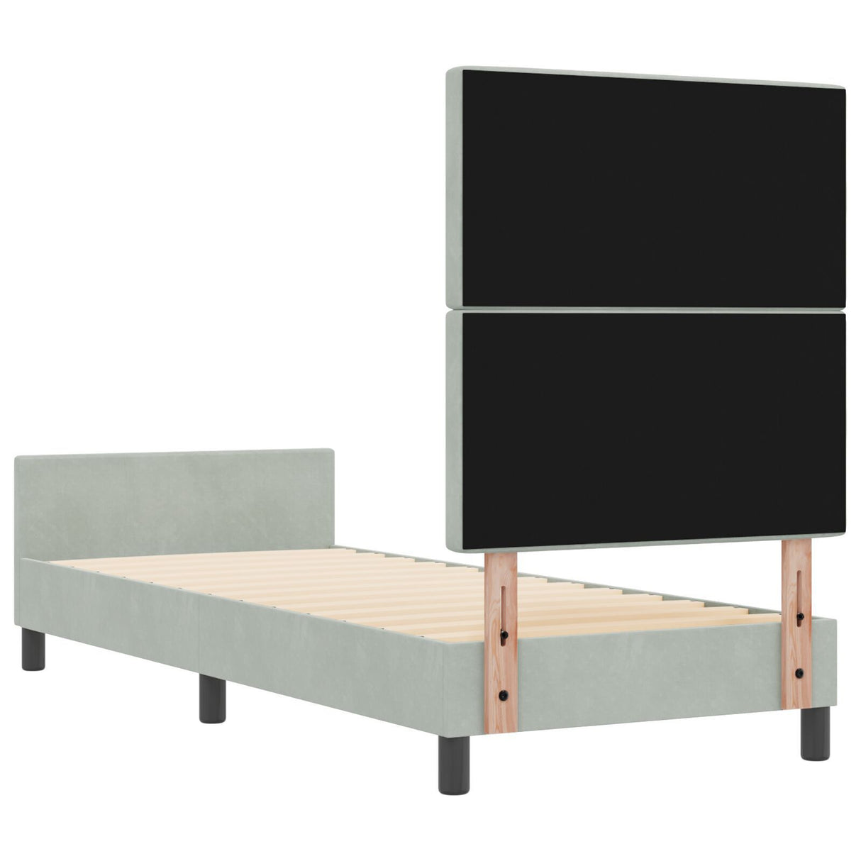 Light Grey Velvet Bed Frame 80X200 Cm
