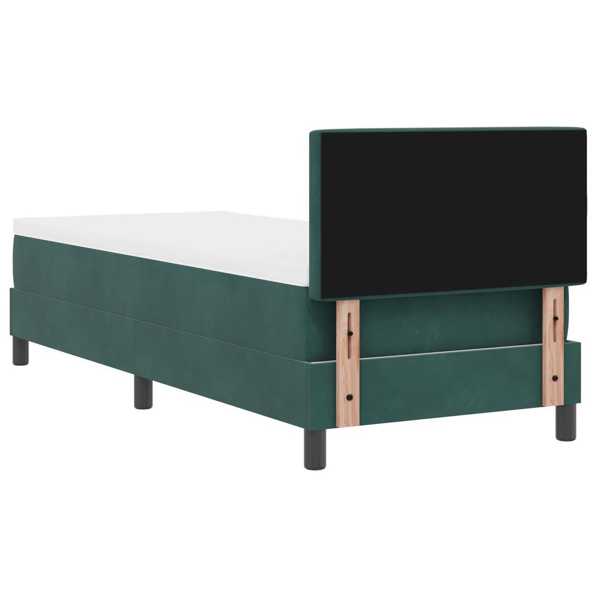 Box Spring Bed With Mattress Dark Green 80X200 Cm Velvet