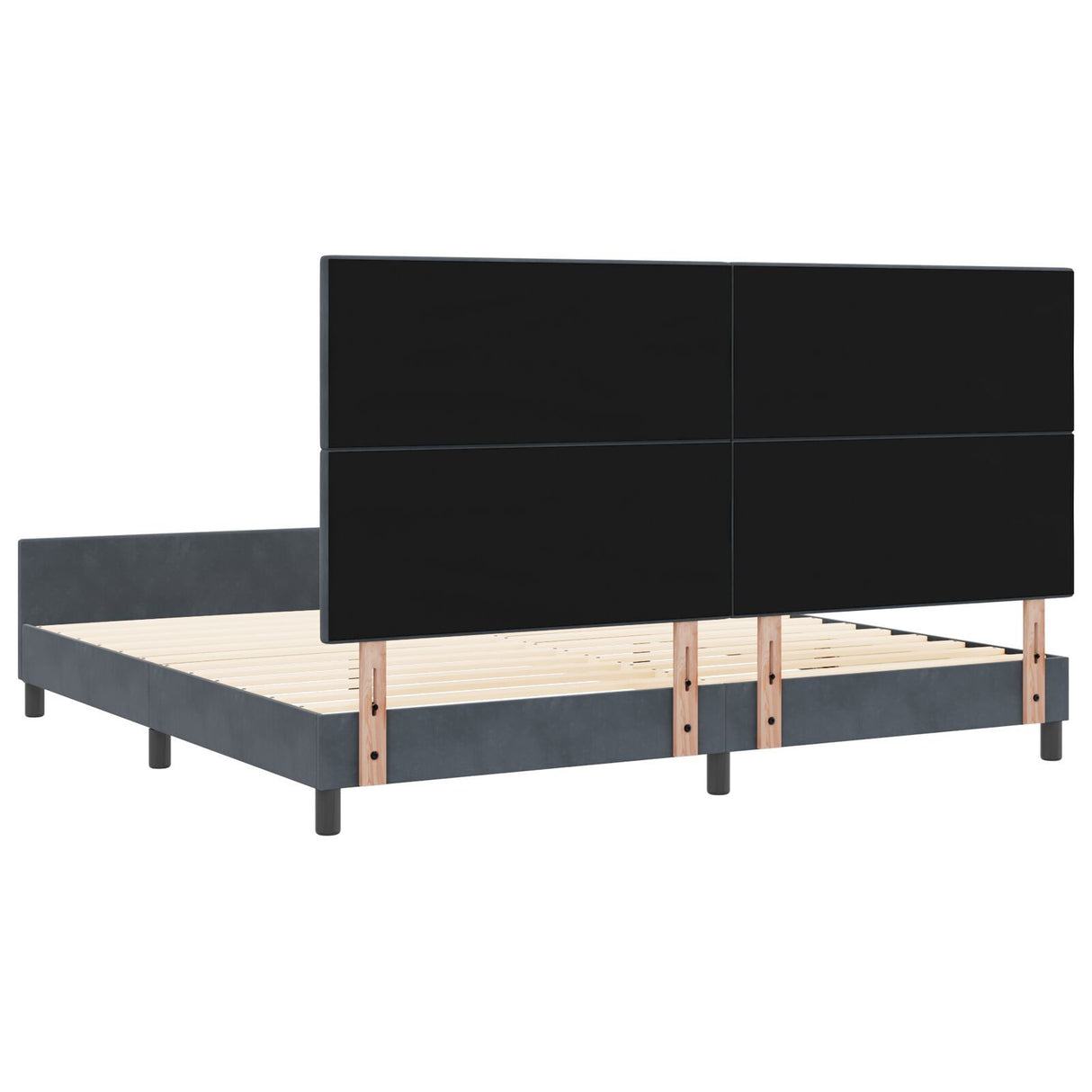 Bed Frame Dark Grey 200X200 Cm Velvet
