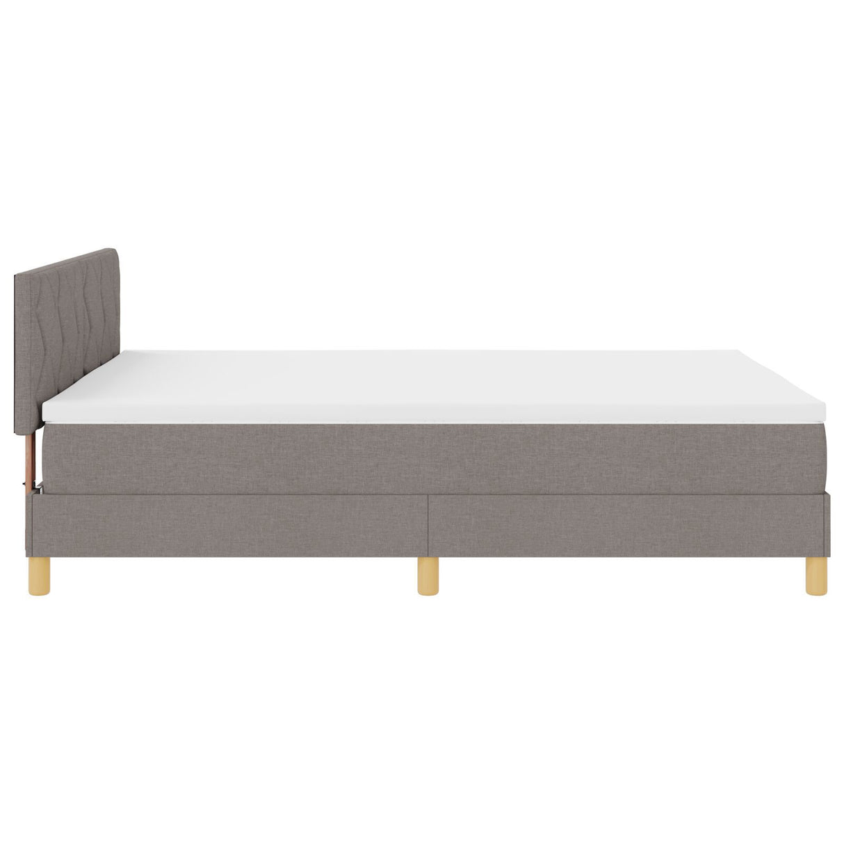 Box Spring Bed With Mattress & Led Taupe 160X200 Cm Fabric