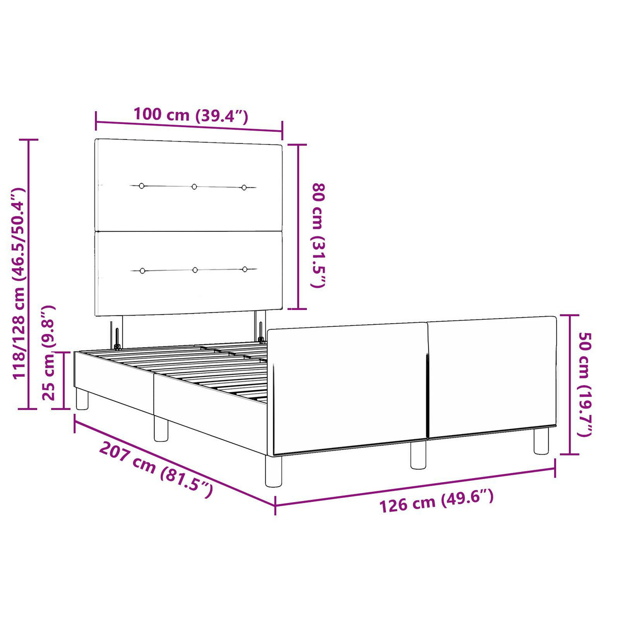 Bed Frame Dark Green 120X200 Cm Velvet