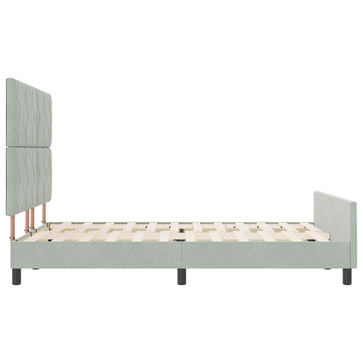 Bed Frame Light Grey 140X200 Cm Velvet