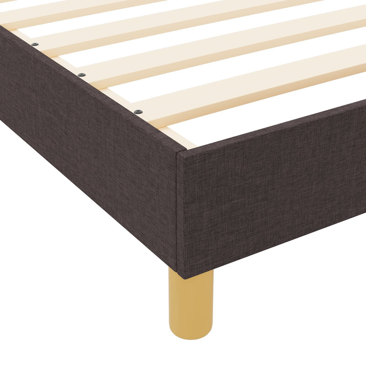 Bed Frame In Dark Brown, 200X200 Cm, Fabric