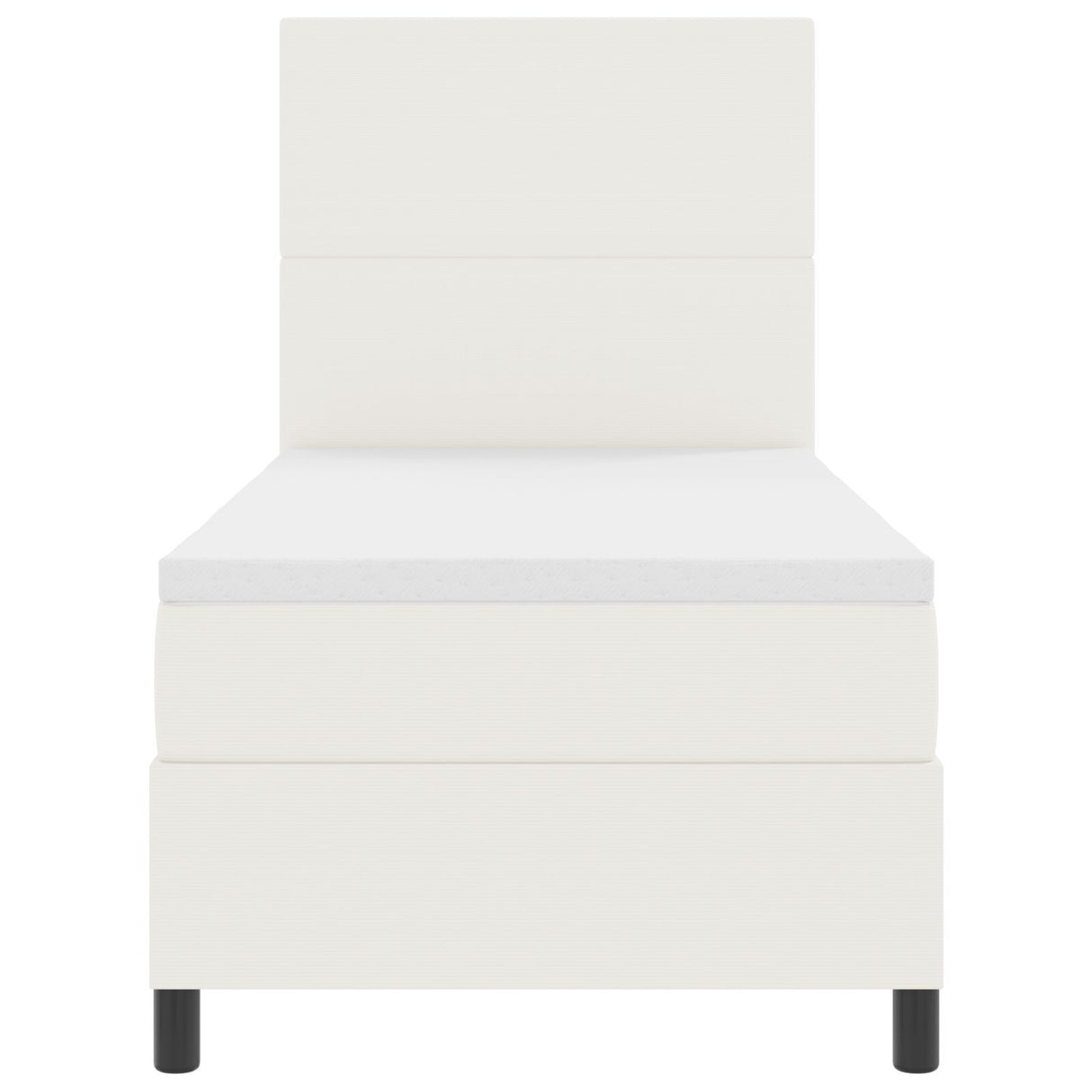 Box Spring Bed With Mattress Cream 80X200 Cm Corduroy Fabric