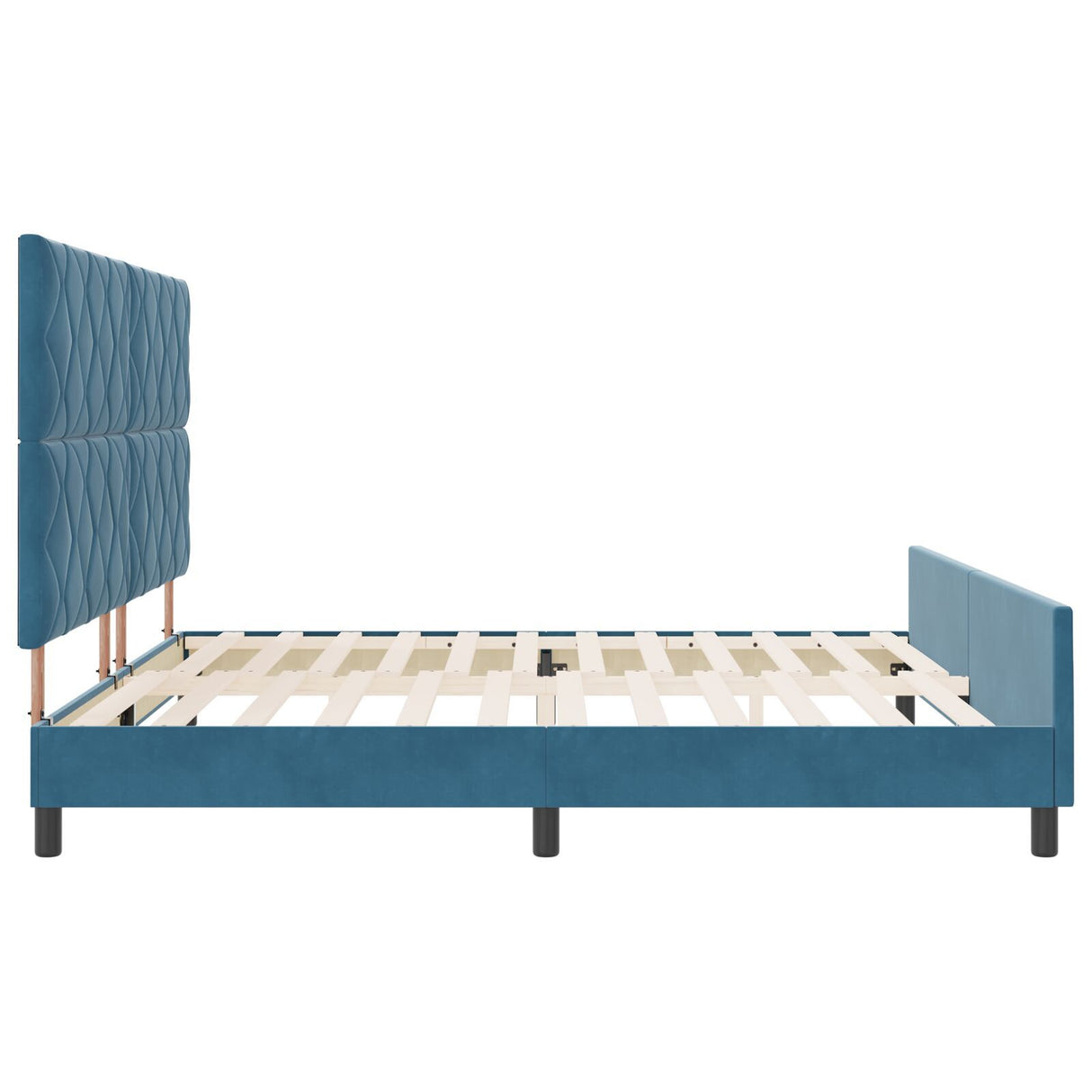 Bed Frame Dark Blue 200X200 Cm Velvet