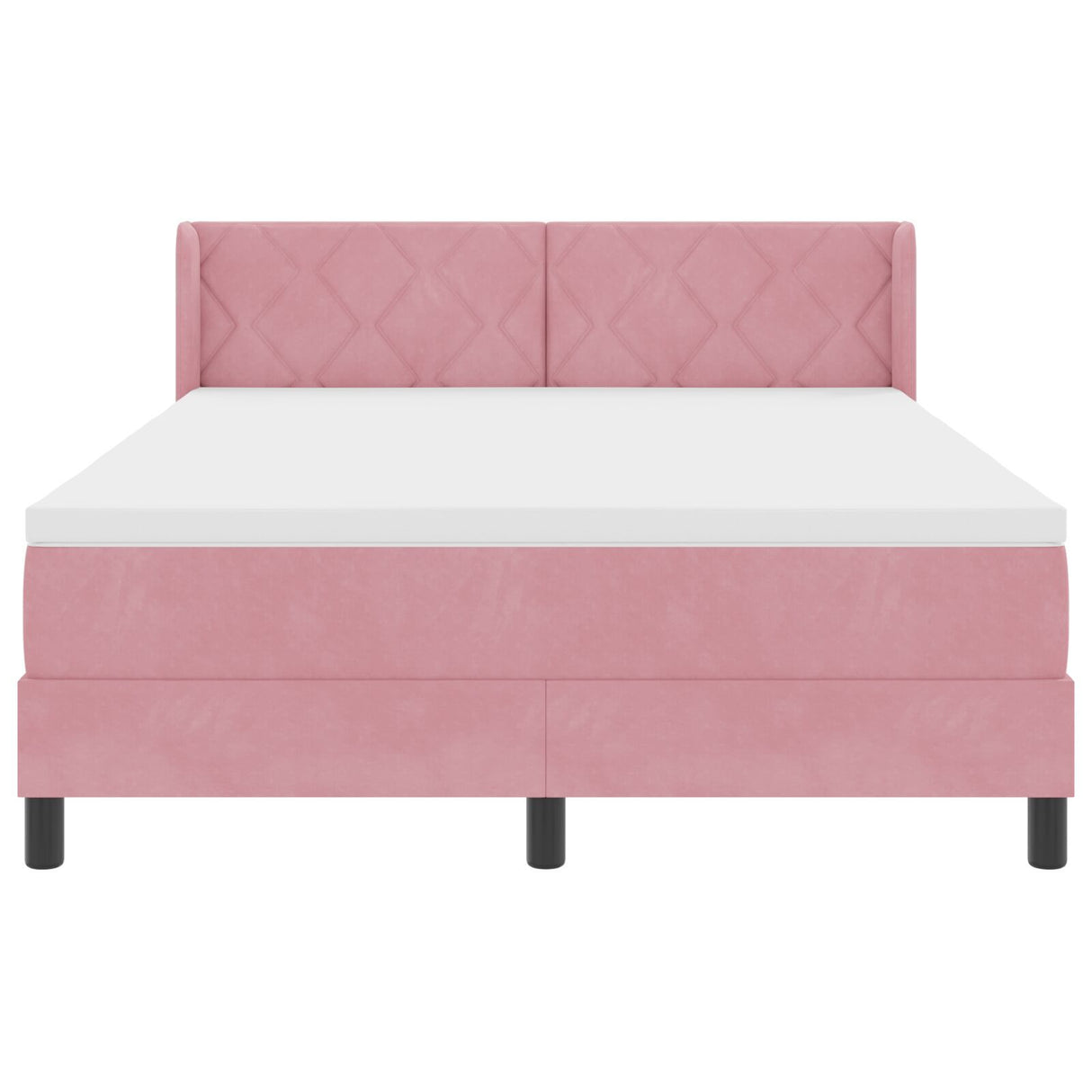 Box Spring Bed With Mattress Pink 160X200 Cm Velvet