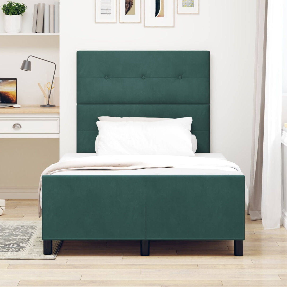 Bed Frame Dark Green 120X200 Cm Velvet