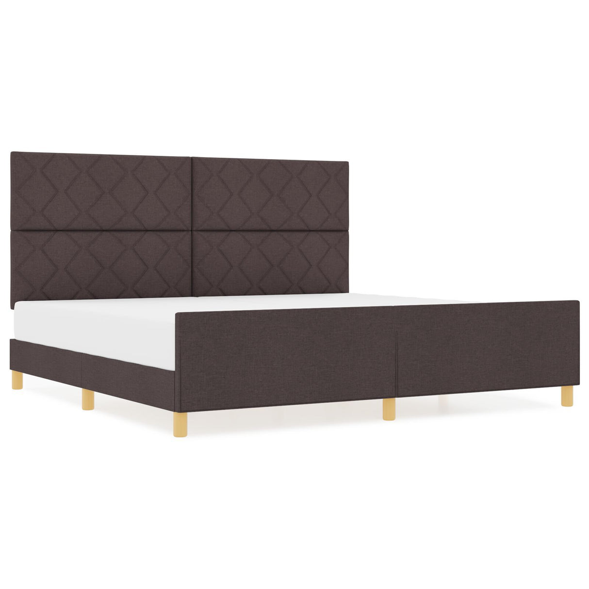 Bed Frame In Dark Brown, 200X200 Cm, Fabric