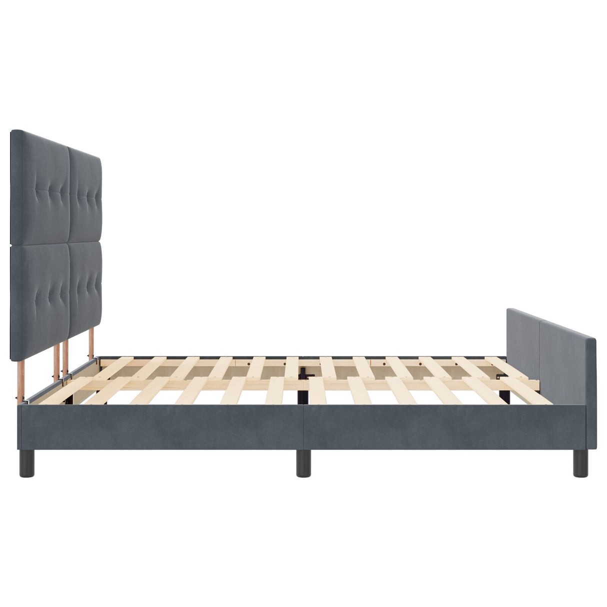 Bed Frame Dark Grey 200X200 Cm Velvet