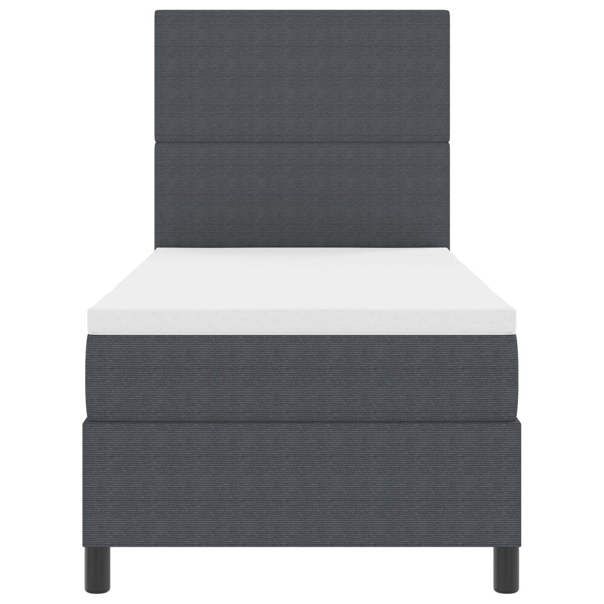 Box Spring Bed With Mattress Dark Grey 80X200 Cm Corduroy Fabric