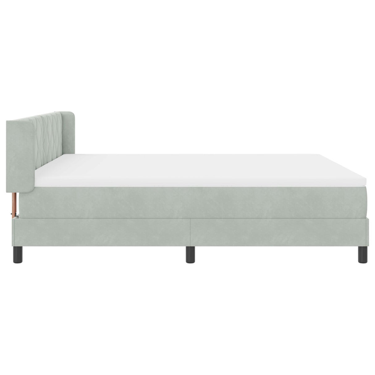 Box Spring Bed With Mattress Light Grey 180X200 Cm Velvet
