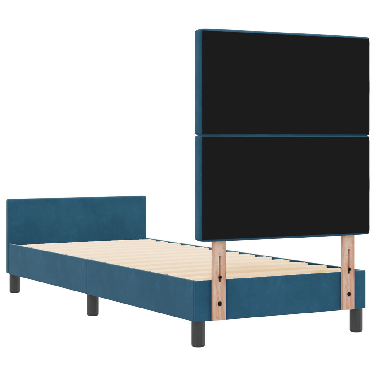 Bed Frame Dark Blue 80X200 Cm Velvet