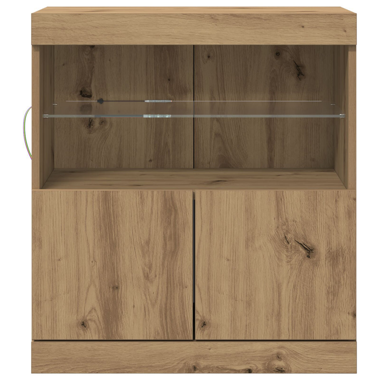 Sideboard With Led Lights Artisan Oak 60X37X67 Cm