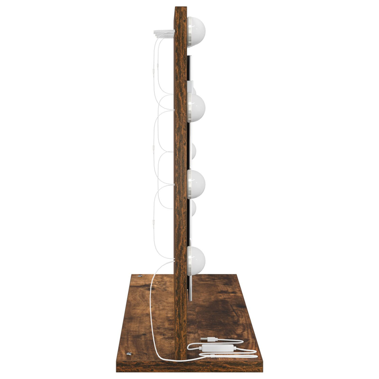 Vanity Mirror Smoked Oak Wood, Glass 60 X 45 X 18 Cm Mirror