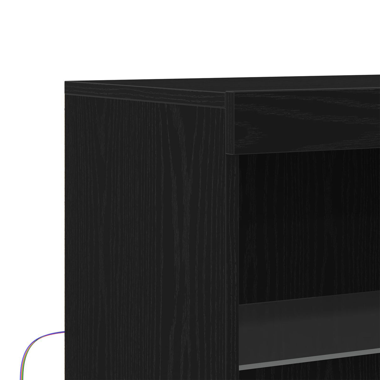 Sideboard With Led Lights Black Oak 60X37X100 Cm