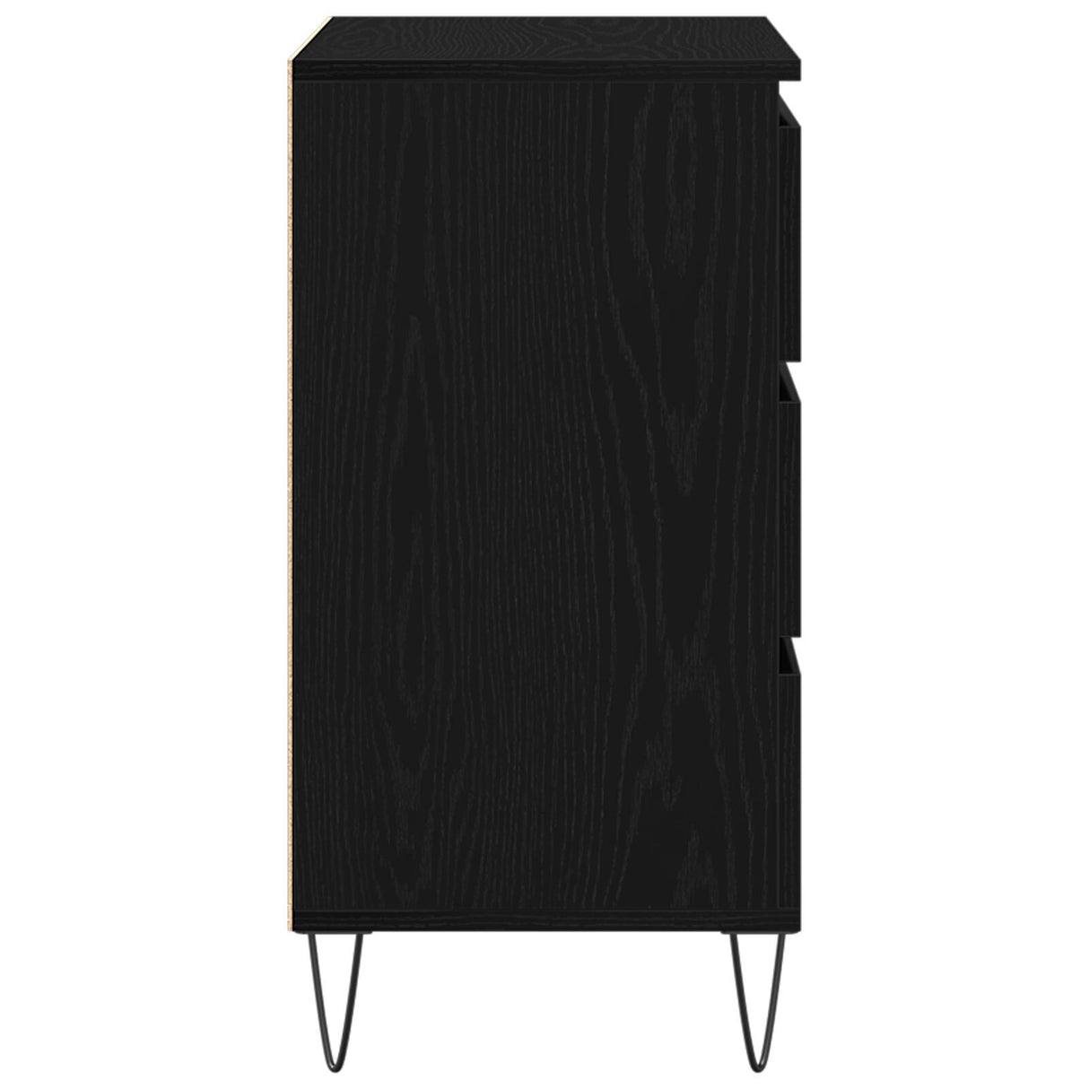 Sideboard With Drawers Black Oak 60X35X70 Cm Engineered Wood