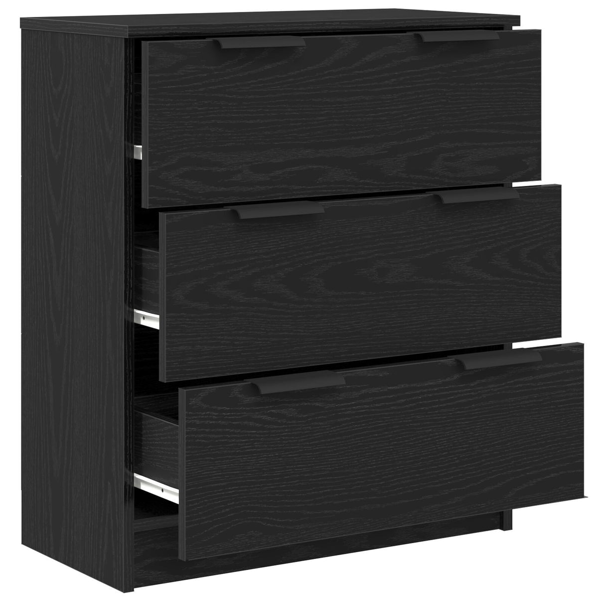 Black Oak Sideboard 60X30X70 Cm Manufactured Wood