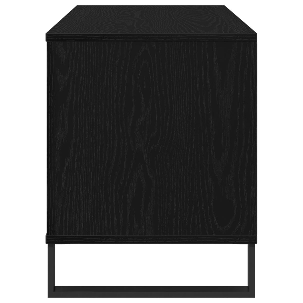 Record Cabinet Black Oak 100X38X48 Cm Engineered Wood