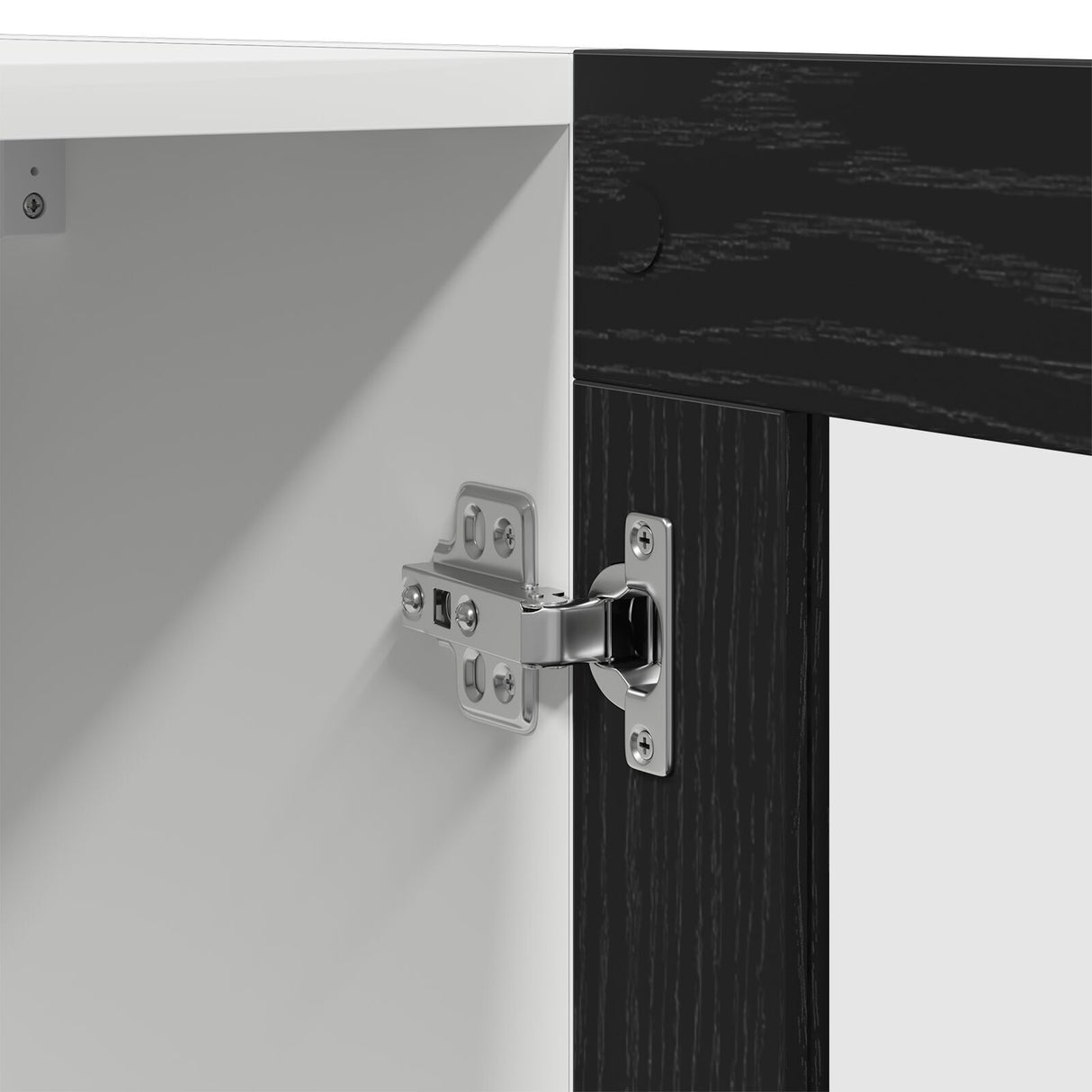 Hanging Glass Cabinet In Black Oak - 60X31X60 Cm, Made From Engineered Wood