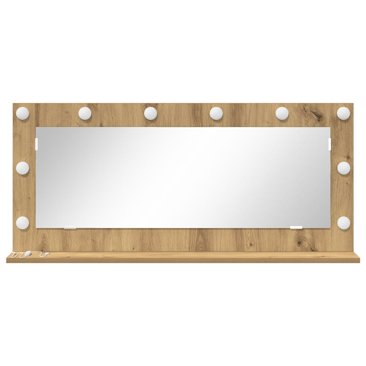 Vanity Mirror With Led Lights Artisan Oak 100X45X18 Cm