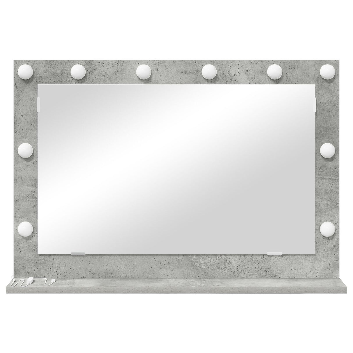 Vanity Mirror Concrete Grey Glass 80 X 55 X 18 Cm Mirror
