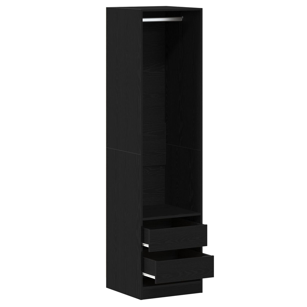 Wardrobe - Black Oak, 50X50X200 Cm, Made Of Engineered Wood