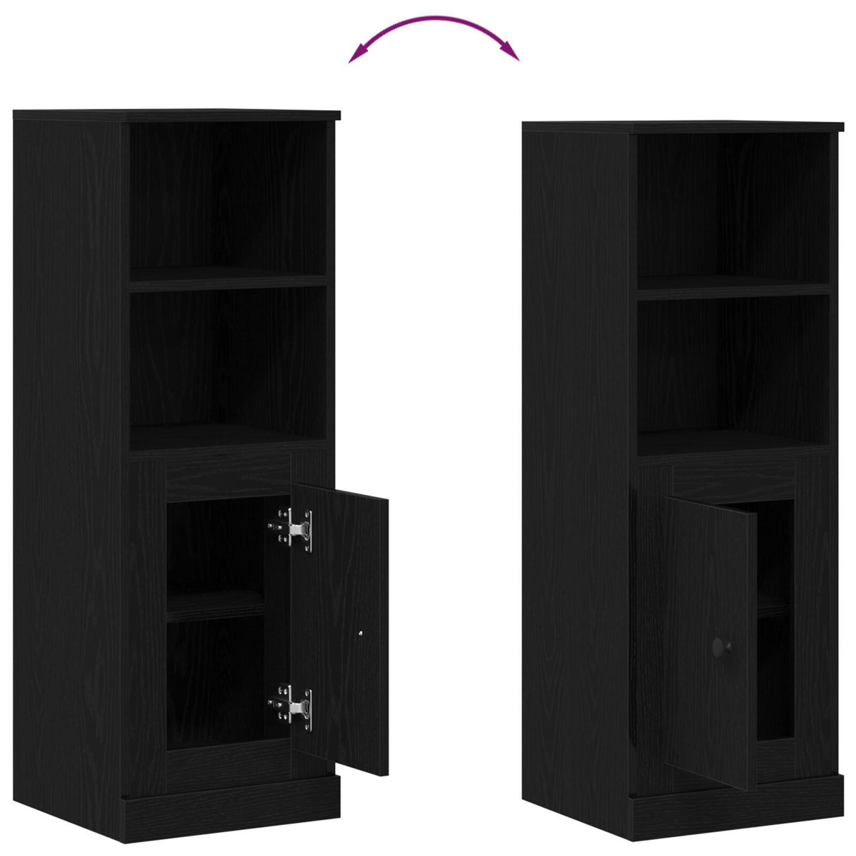 Highboard Black Oak 36X35.5X103.5 Cm Engineered Wood