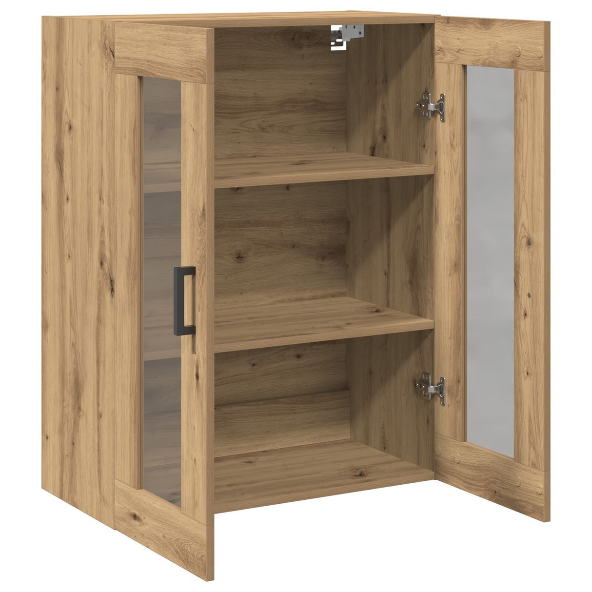 Wall-Mounted Cabinet With Glass Doors Artisan Oak 69.5X34X90 Cm
