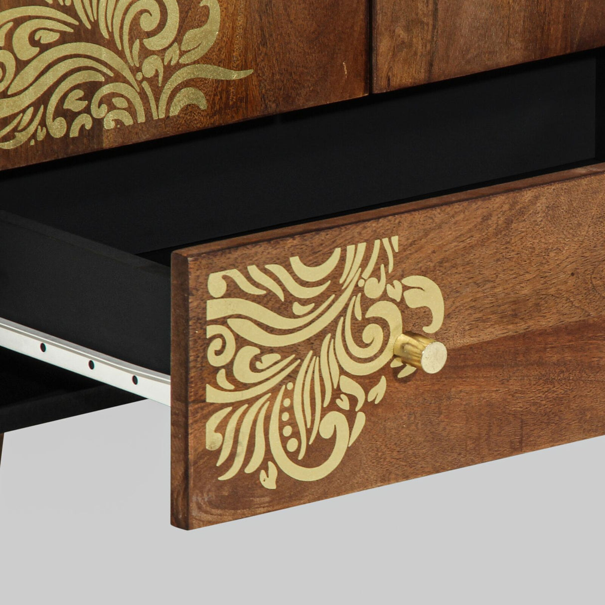 Highboard 60X33X100 Cm Solid Wood Mango