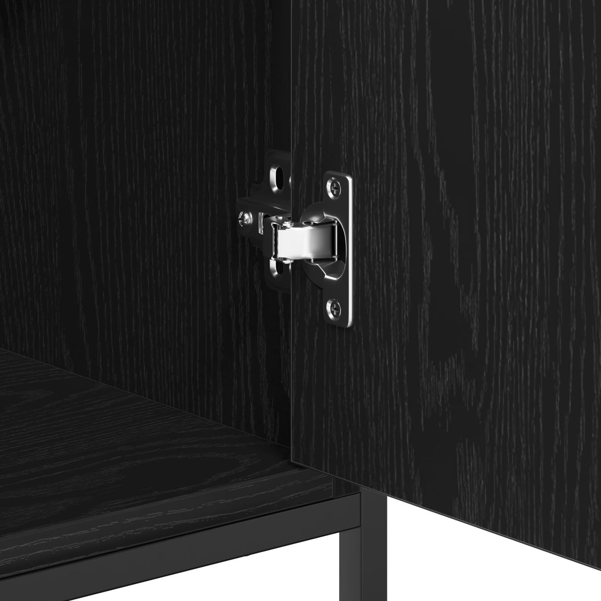 Sideboard Black Oak 70X30X80 Cm Engineered Wood And Steel