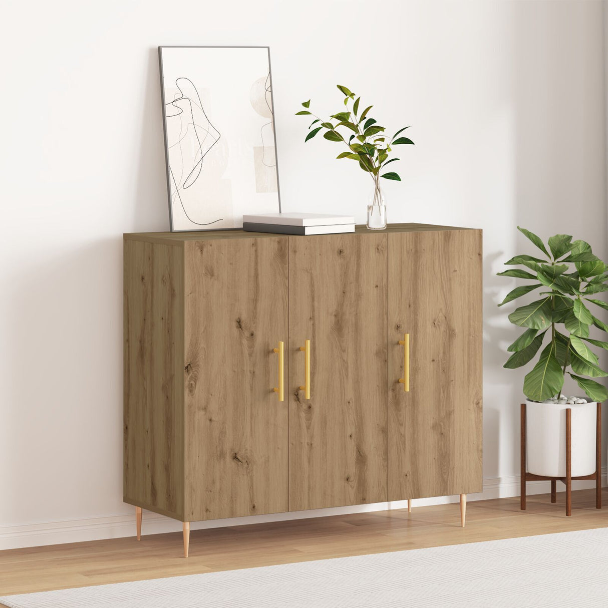 Sideboard Artisan Oak 90X34X80 Cm Engineered Wood