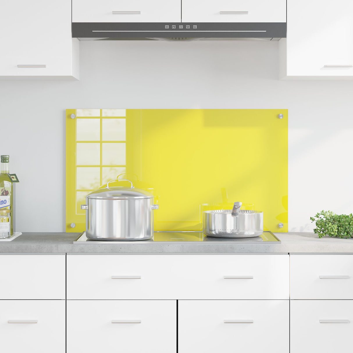 Yellow Kitchen Backsplash, 90X50X0.6 Cm, Tempered Glass