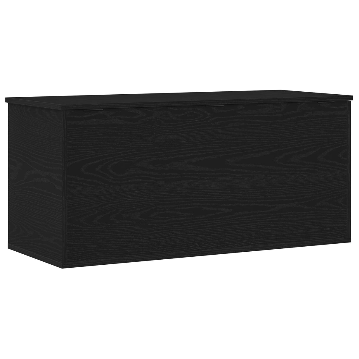 Storage Box With Lid Black Oak 100X42X46 Cm Engineered Wood