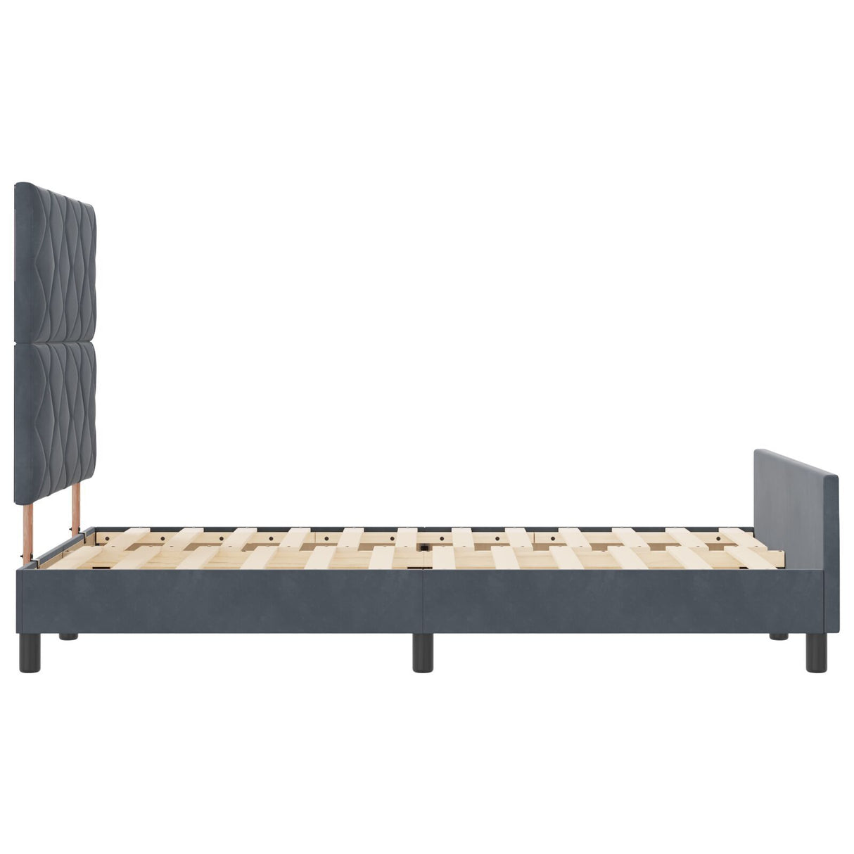 Bed Frame Dark Grey 120X200 Cm Velvet