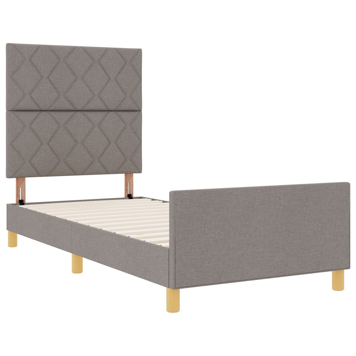 Bed Frame Taupe 100X200 Cm Fabric