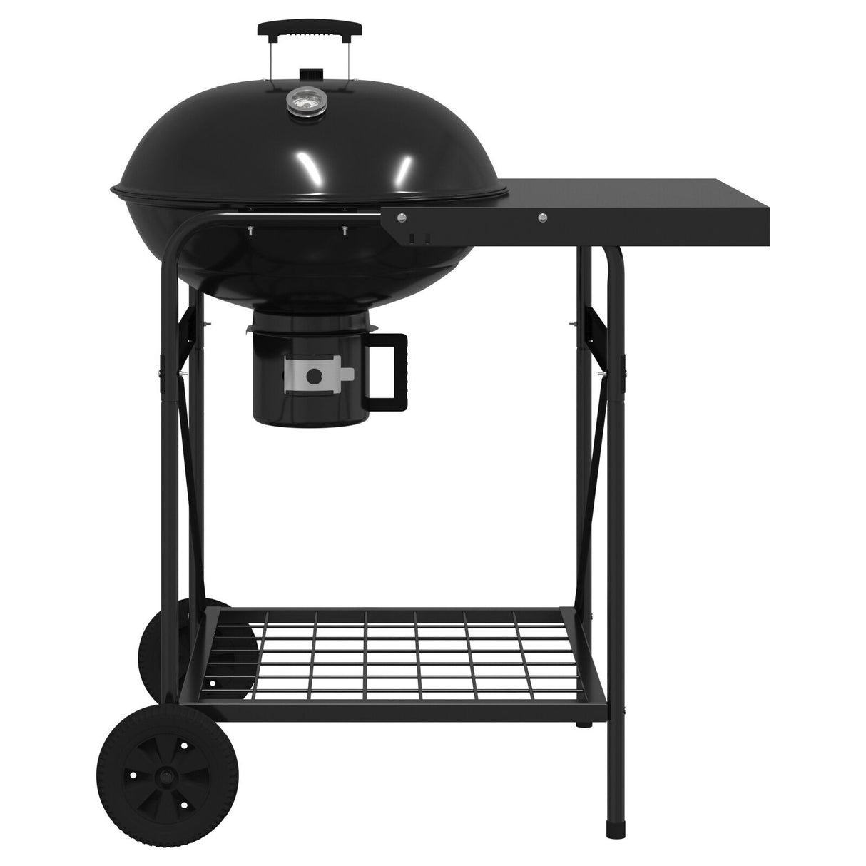 Charcoal Grill Cart With Lid Black 96X72X113 Cm Metal