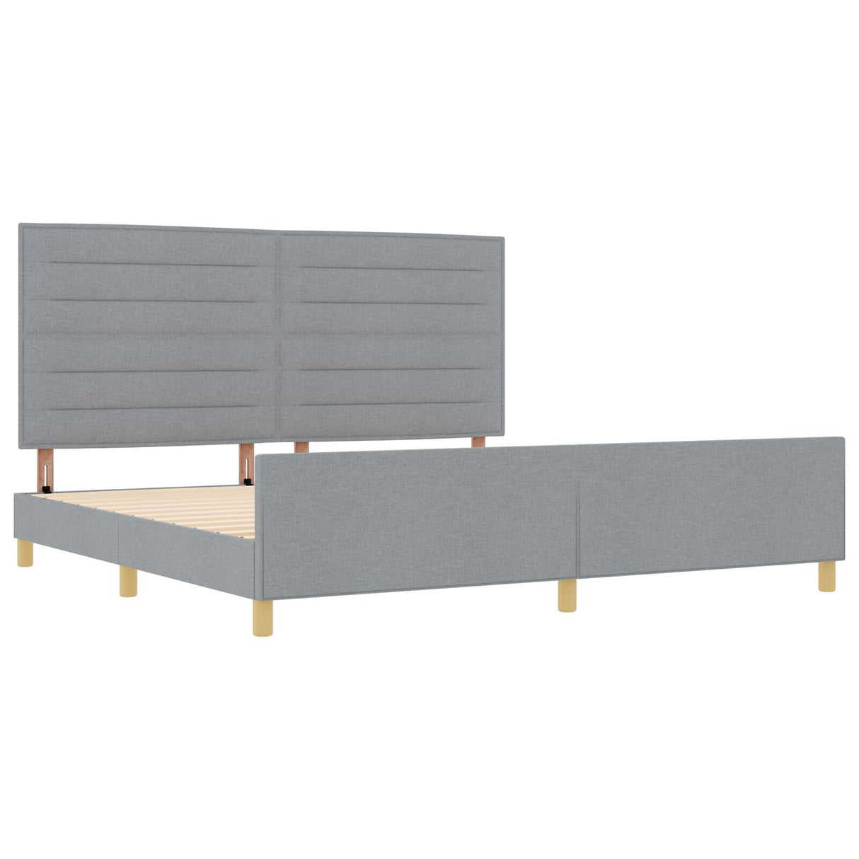 Bed Frame In Light Grey, 200X200 Cm, Fabric