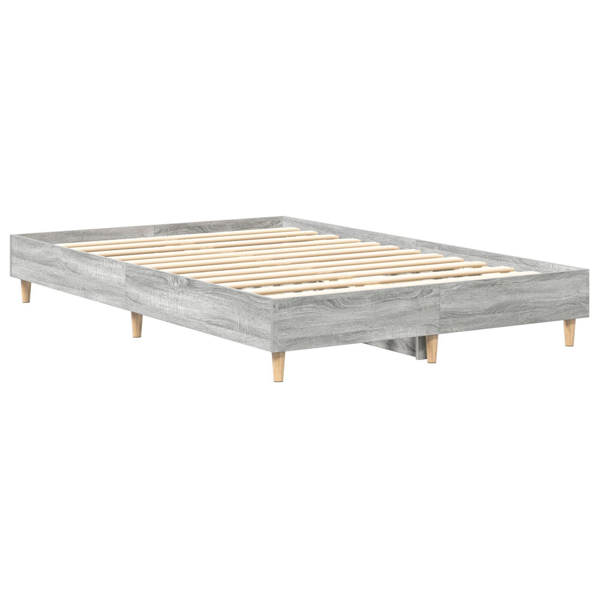 Bed Frame 120X190 Cm Grey Sonoma Engineered Wood