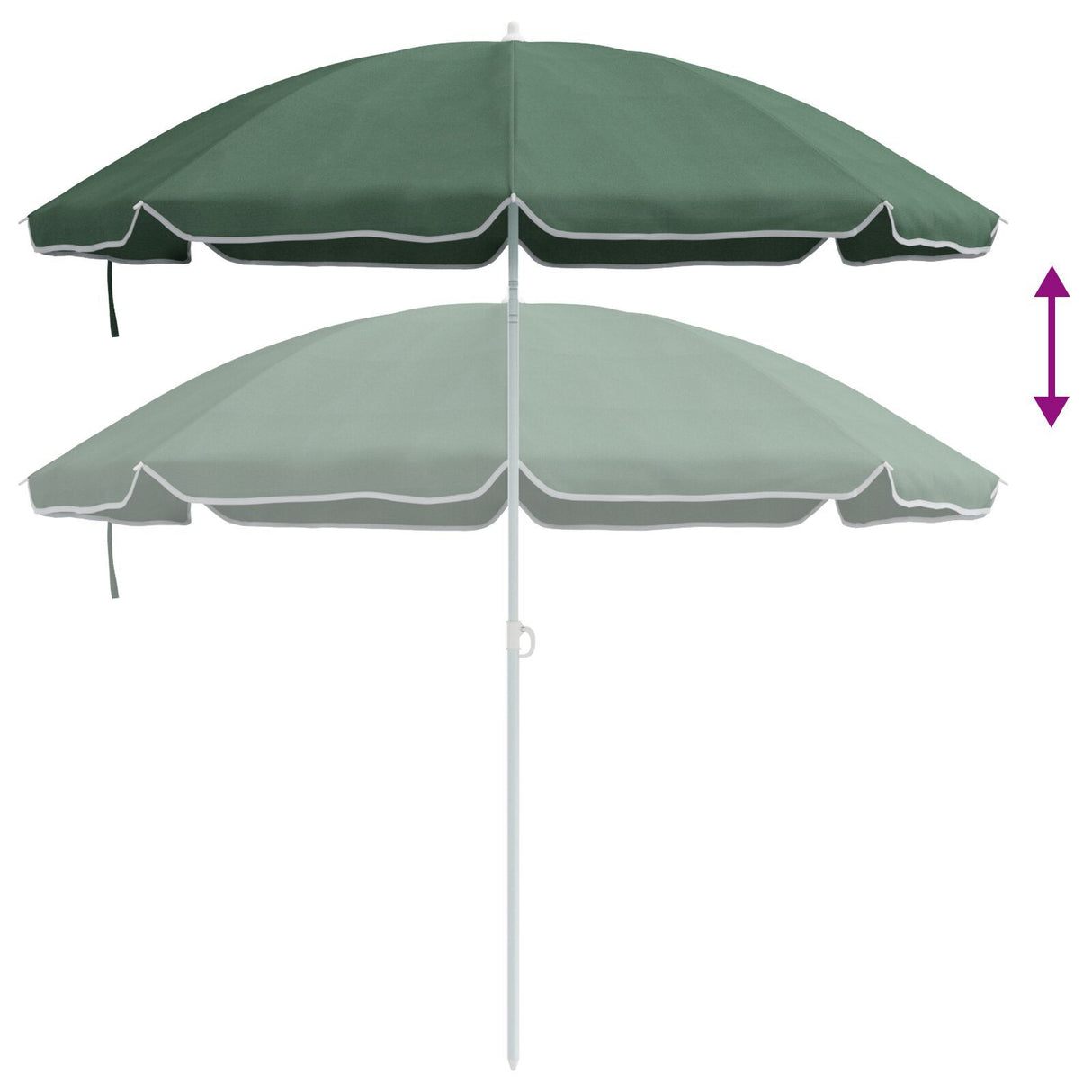 Beach Parasol With Metal Pole Green 161X193 Cm Polyester
