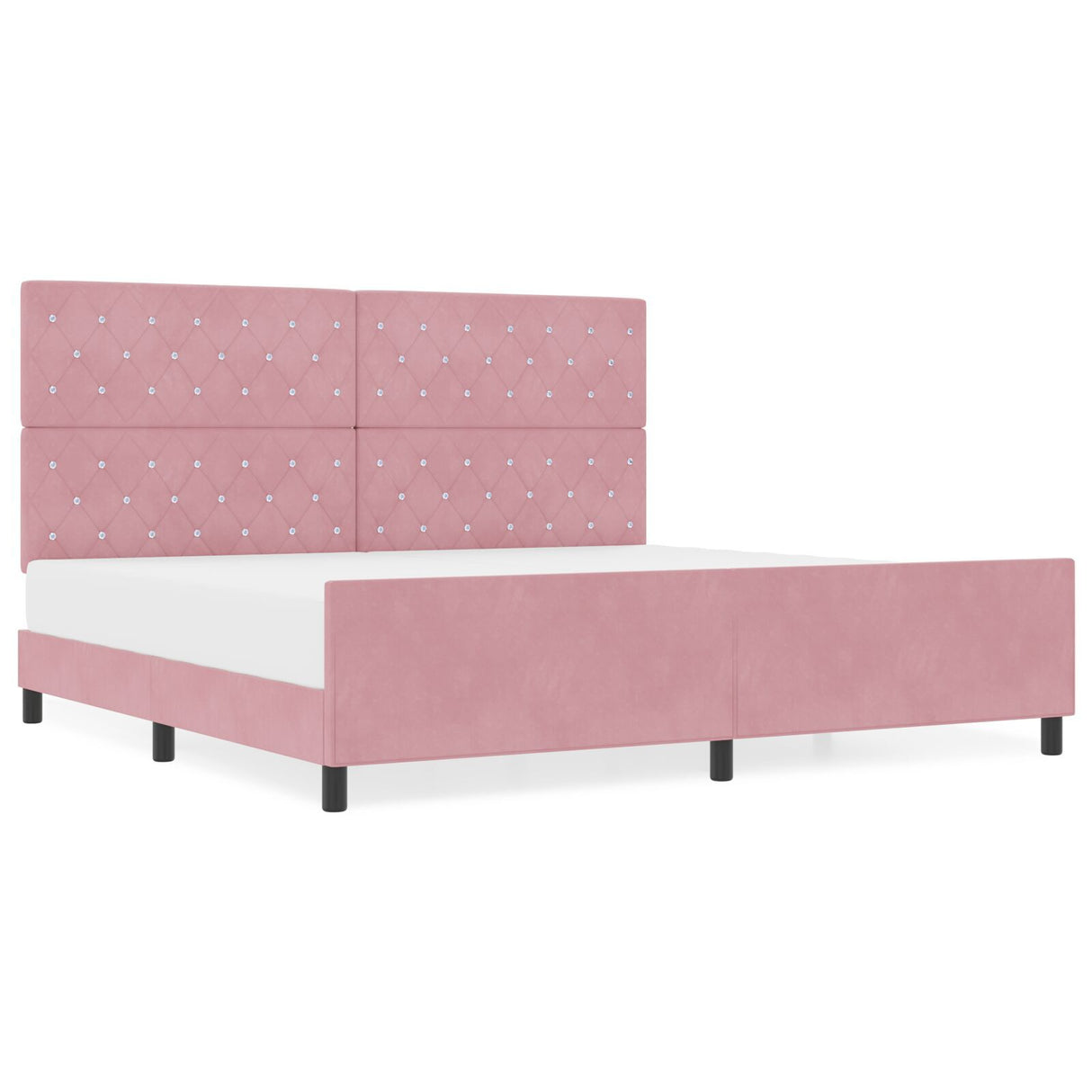 Pink Velvet Bed Frame 200X200 Cm