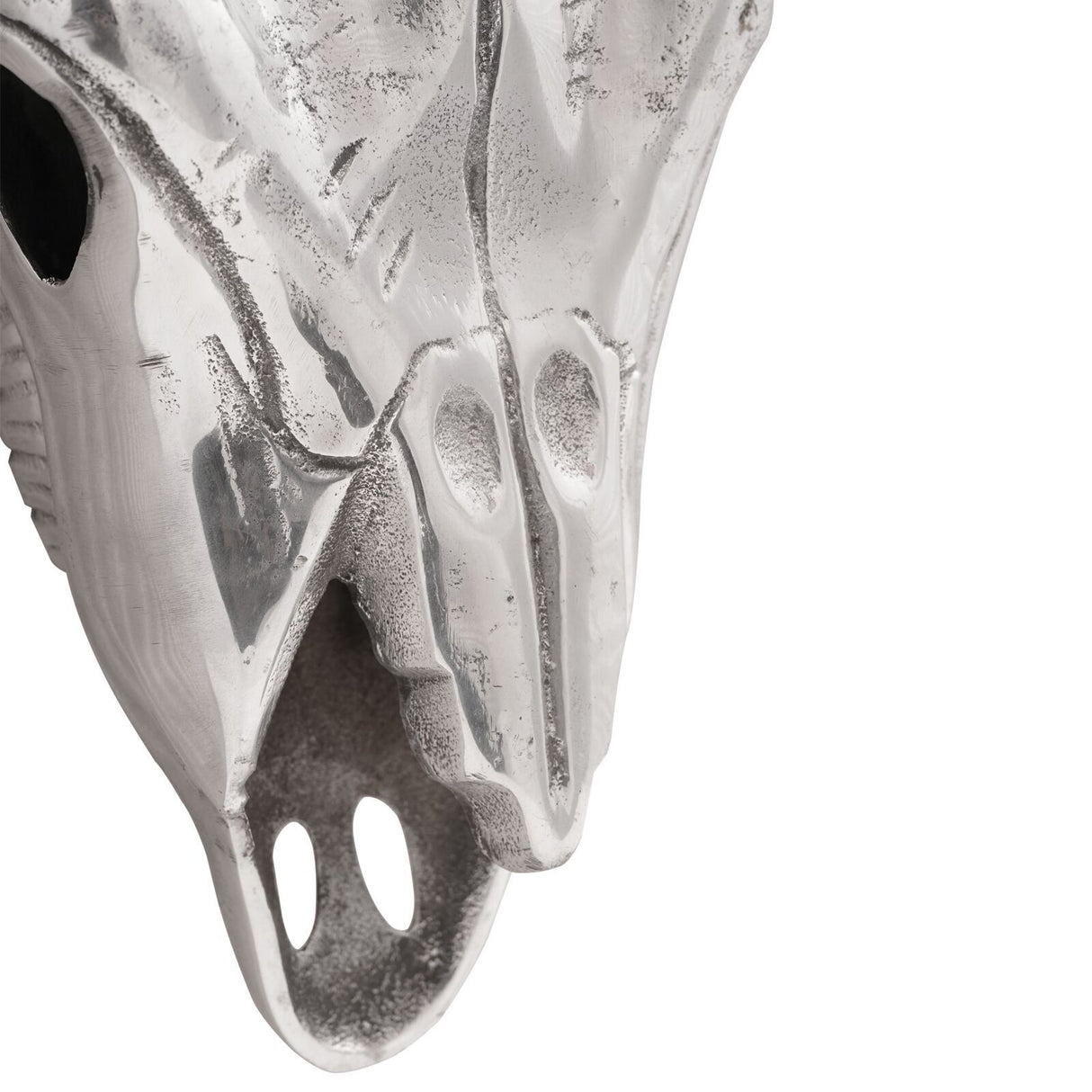 Wall Mounted Bull Silver 49X10X36 Cm Aluminium