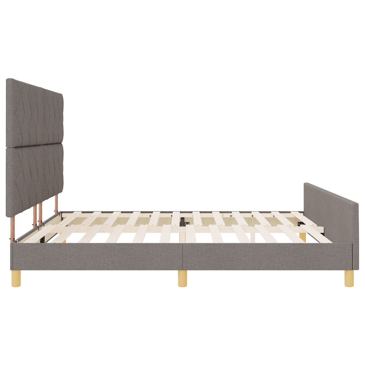 Bed Frame Taupe 200X200 Cm Fabric