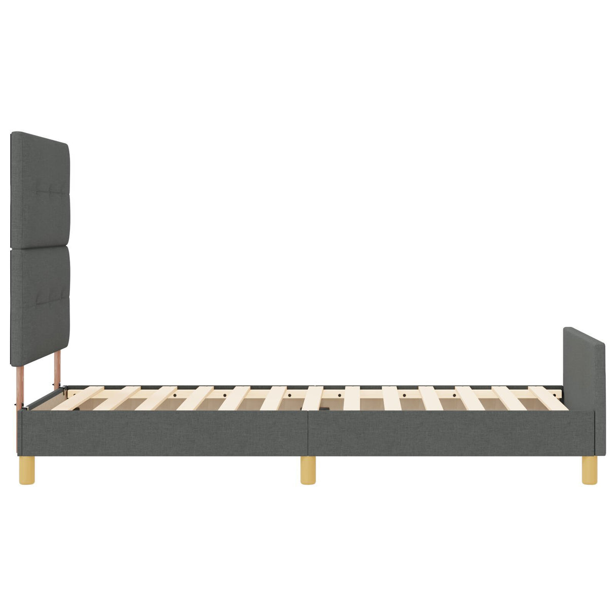 Bed Frame Dark Grey 100X200 Cm Fabric