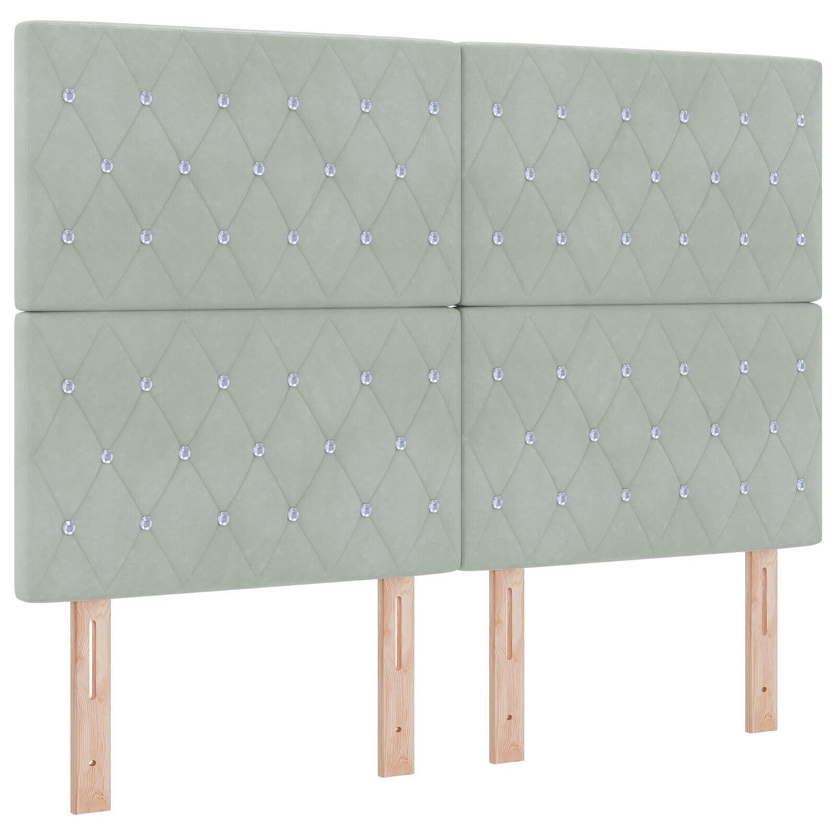 Bed Frame Light Grey 140X190 Cm Velvet