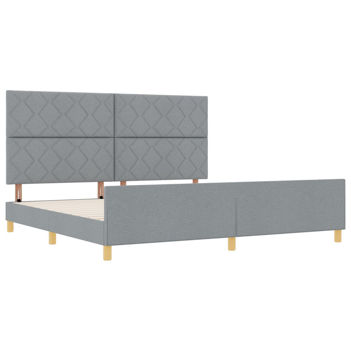 Light Grey Fabric Bed Frame 200X200 Cm
