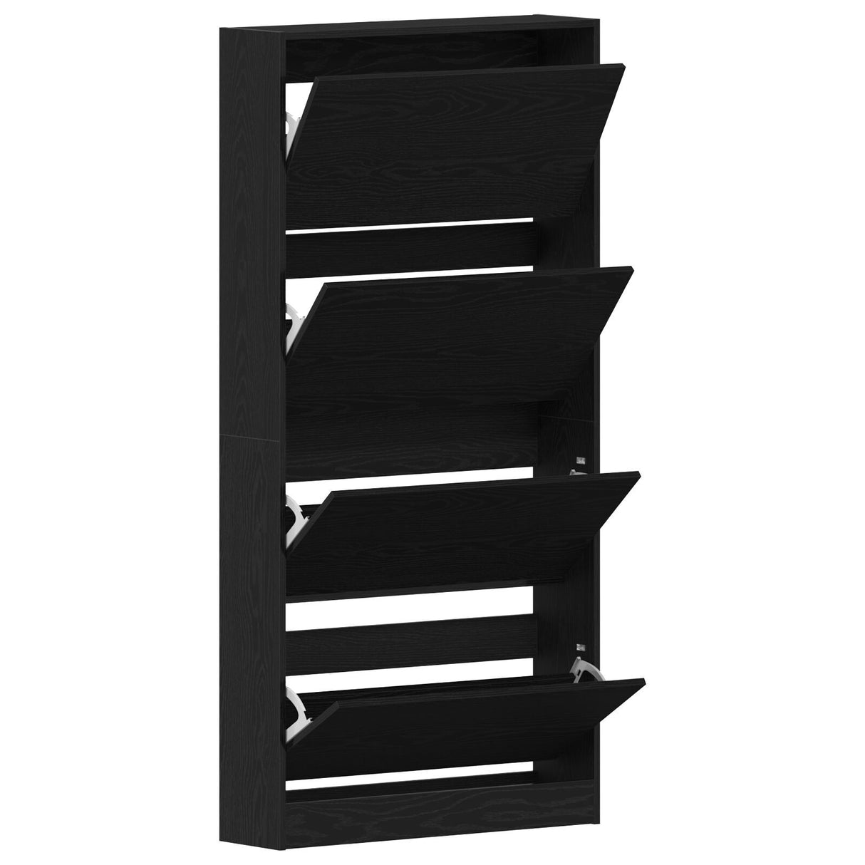 Shoe Cabinet Black Oak Engineered Wood 80 X 21 X 163.5 Cm Durable
