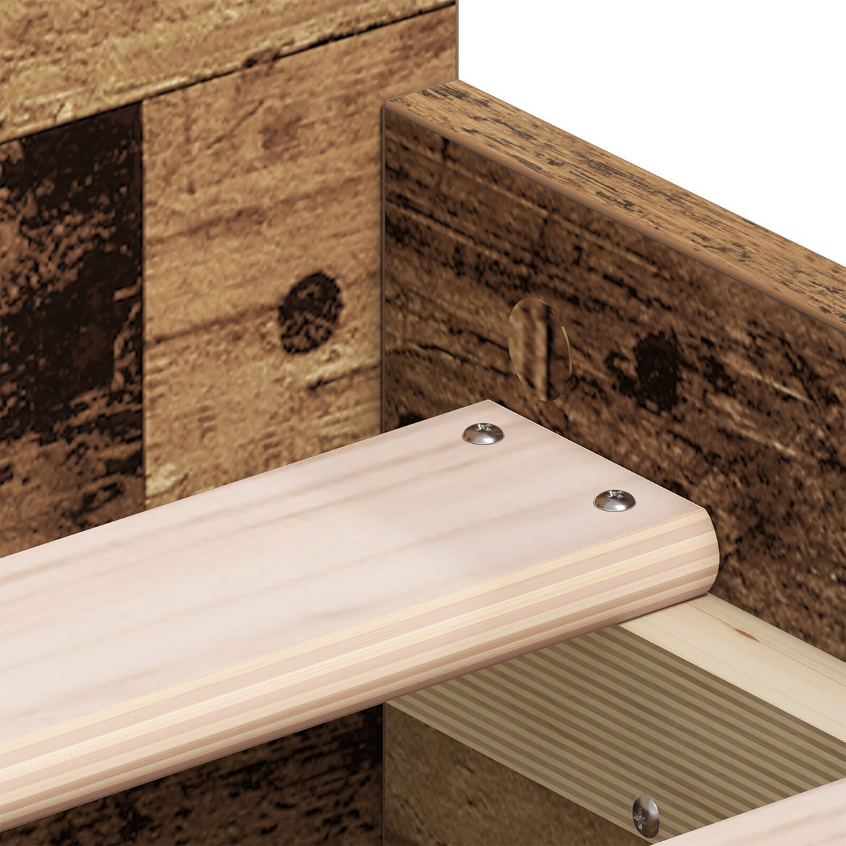 Bed Frame Without Mattress Old Wood 75X190 Cm Engineered Wood